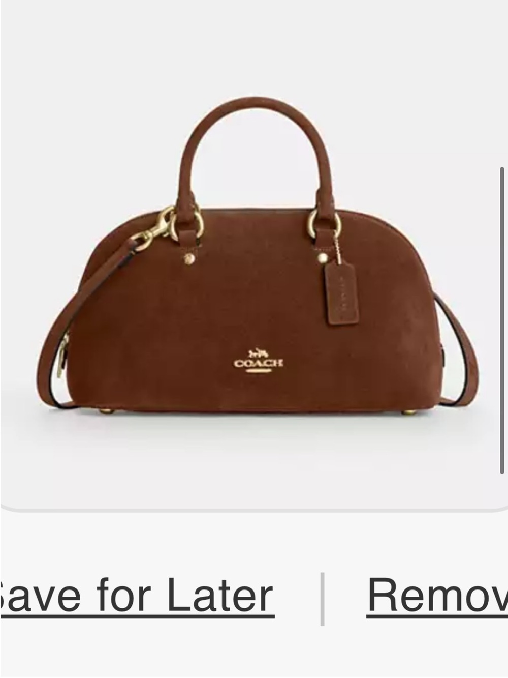 Coach brown suede Lara satchel bag purse